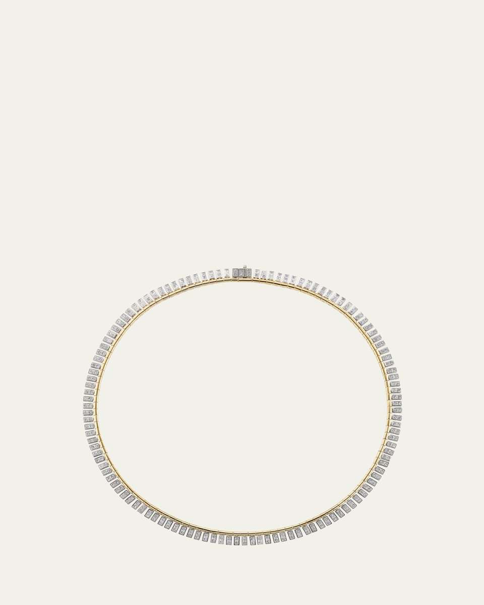 18K Yellow Gold Fringe Necklace with Diamonds